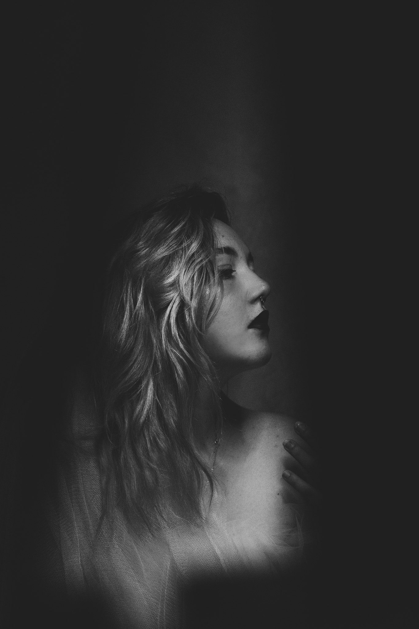 portrait femme noir et blanc